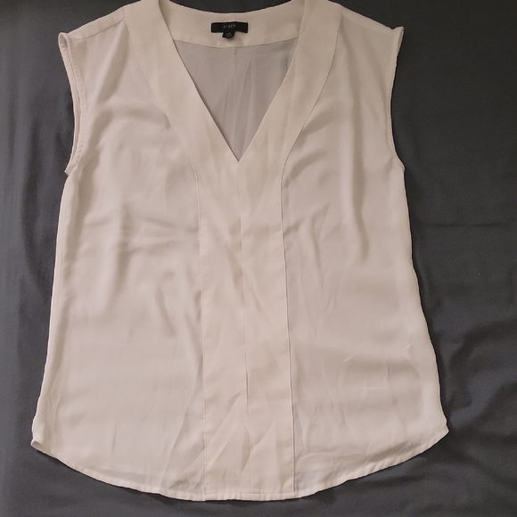 J. Crew Factory Cream Sleeveless Blouse - Picture 1 of 3